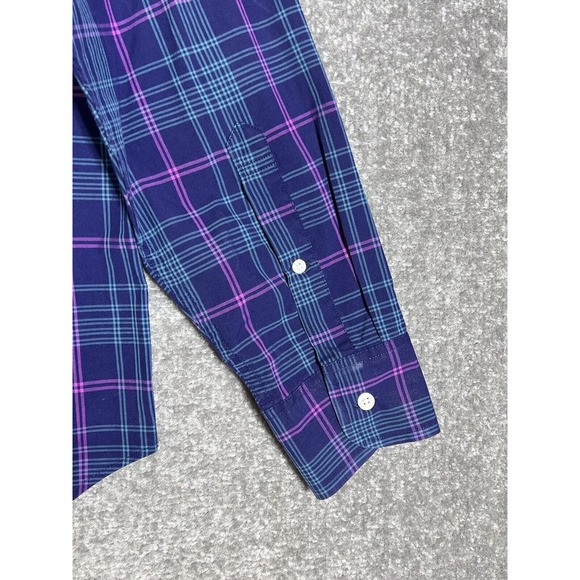 J Crew Tartan Plaid Long Sleeve Button Down Shirt Mens Size Medium Blue Pink - Picture 7 of 9